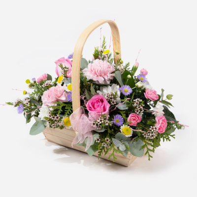 Just Because
 - A pretty collection of timeless, favourite flowers skilfully arranged in a beautiful basket to send your message in a wonderful way. 
