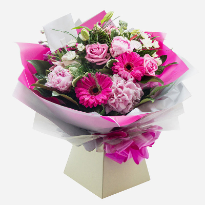 Cherry Blossom - A vibrant pink handtied simply stunning just like it’s inspiration - The Cherry Blossom Tree. Same day flower delivery by local florists - and the Cherry Blossom is a stunning choice.