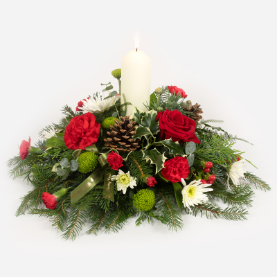Yuletide Glow - A Christmas candle arrangement, perfect for the festive table, handmade using favourite